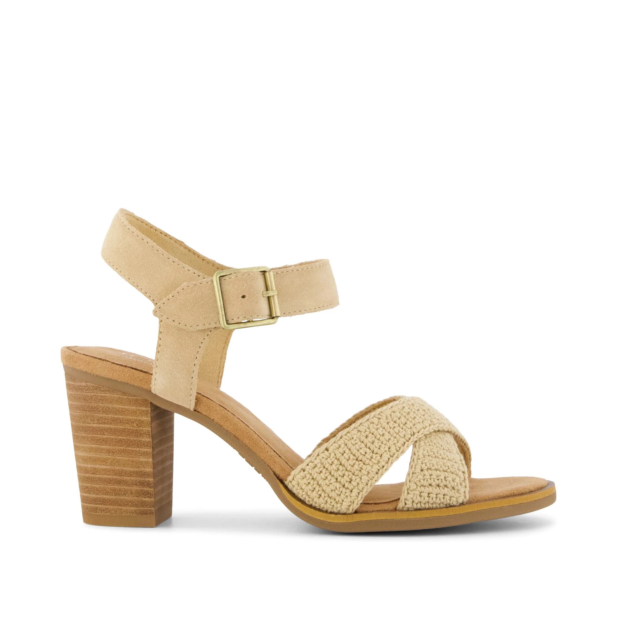 Womens Majorca Strappy Heeled Sandal Brown Perforated Leather | Toms EMEA