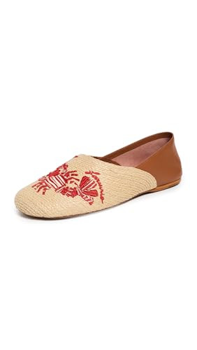 FARM Rio Women's Raffia Flat Loafers, Lobster, 7.5 Medium US | Amazon (US)