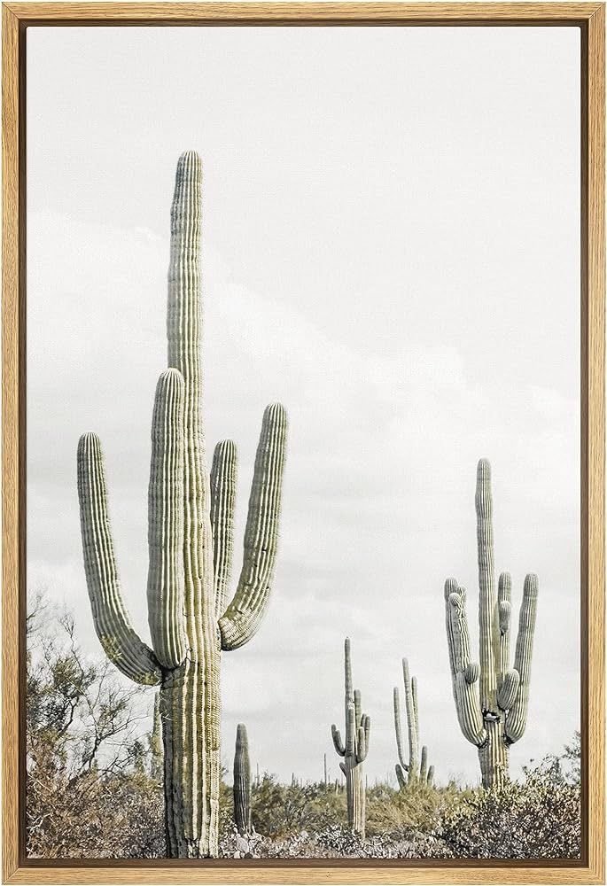 SIGNWIN Framed Canvas Print Wall Art Southwest Saguaro Cactus Succulent Desert Nature Wilderness ... | Amazon (US)