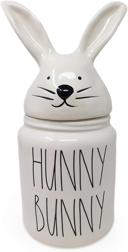 Rae Dunn HUNNY BUNNY Easter Canister Medium Size 12 Inch with Bunny Ears Lid 2020 Limited Edition... | Amazon (US)