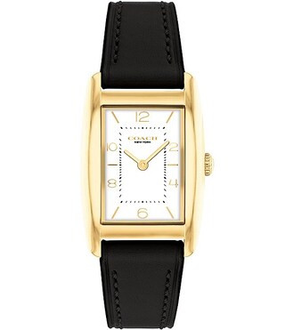 COACH Women's Reese Quartz Analog Leather Strap Watch | Dillard's | Dillard's