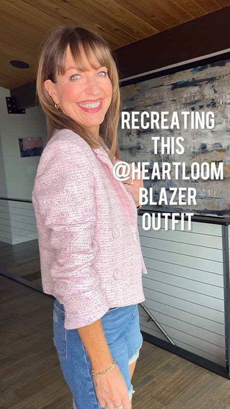I’ve been looking for a tweed-like blazer for awhile, and when I saw this pink beauty from @heartloom I knew my search was over!💕
 I also loved the outfit inspo and knew I could recreate the look with items from my closet! Voila! It’s a fun dressy/casual mix! 🤗
Any plans this weekend?? I’m going to the @kelseaballerini concert @chateaustemichelle winery. I can’t wait! Happy Friday!!🎉
Shop this look:
1️⃣Comment “links” for outfit links sent to your inbox. 
2️⃣Follow “lastseenwearing” on the @shop.ltk app
3️⃣Shop our looks on
lastseenwearing.com!! 

Heartloom, tweed blazer, Levi’s denim shorts, Rose gold Birkenstocks, Miranda Frye, Splendid tank top, outfit inspo, Clare V purse

#LTKunder100 #LTKstyletip #LTKfit
