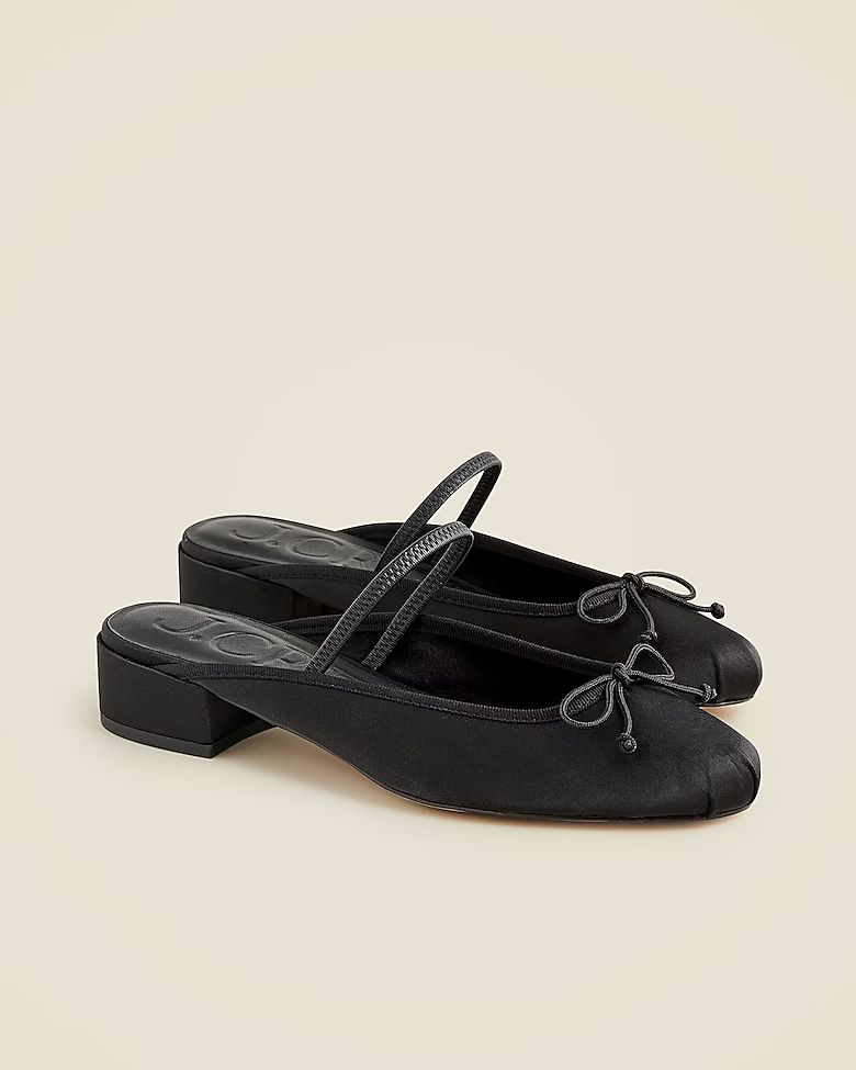 Teagan ballet mule heels in satin | J. Crew US