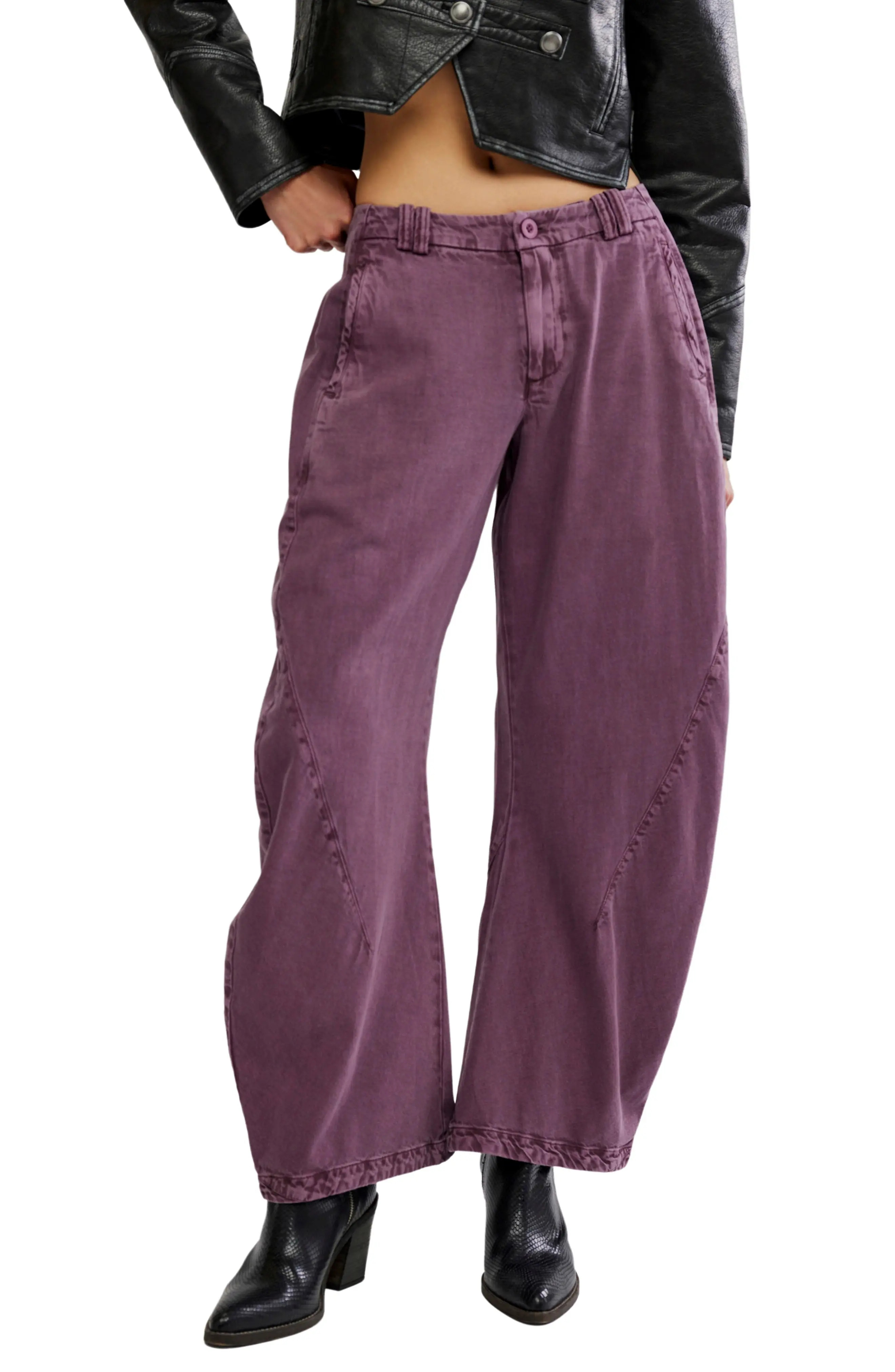 Free People Spotlight Washed Barrel Leg Trousers (Women) | Nordstrom | Nordstrom