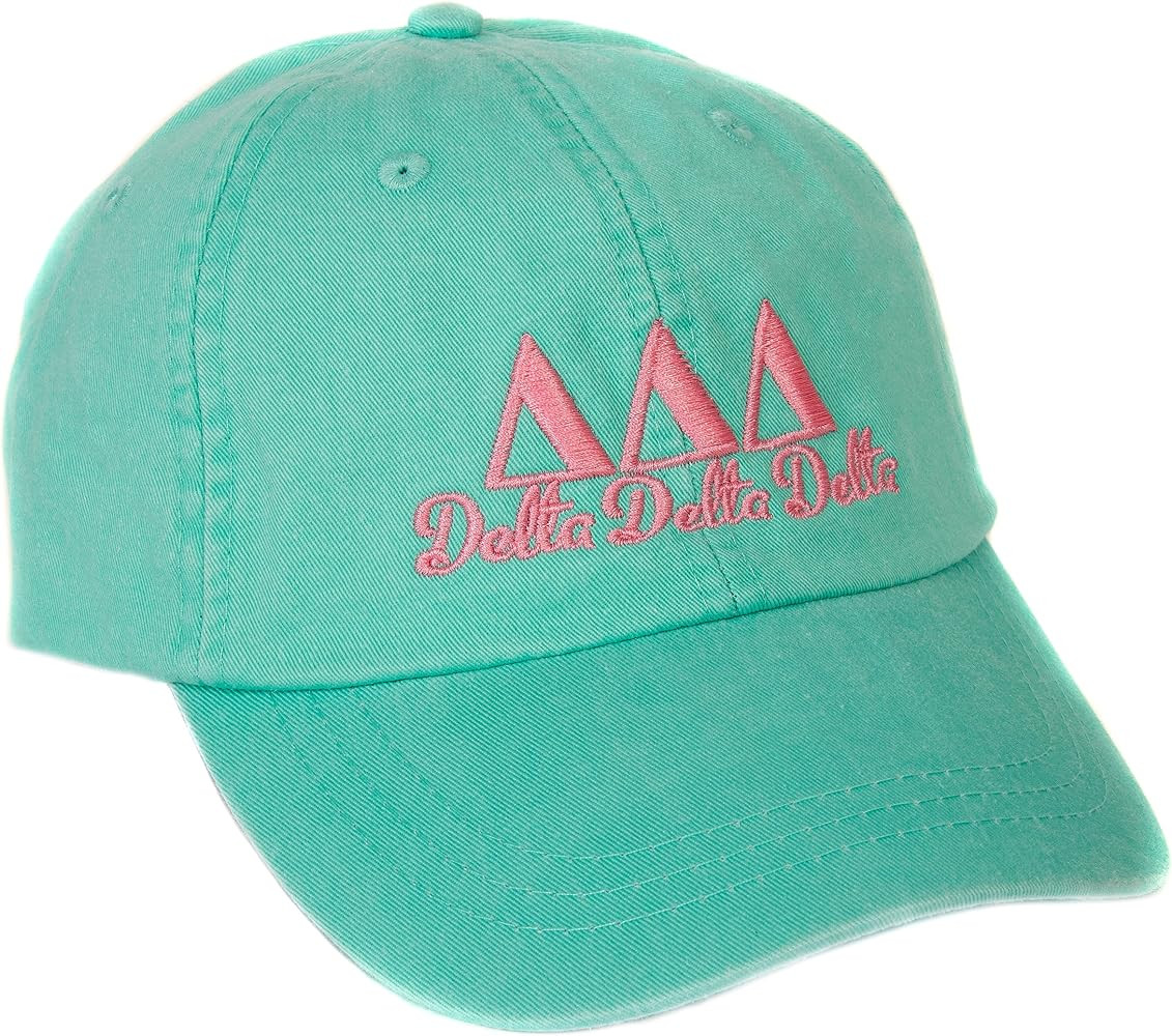 Delta Delta Delta (S) Sorority Embroidered Baseball Hat Cap Cursive Name Font tri Delta | Amazon (US)
