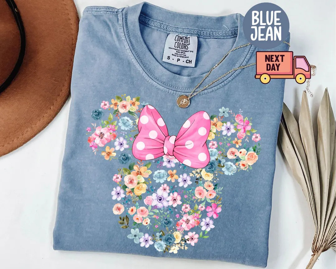 Comfort Colors\u00ae Disney Flower Mickey Minnie Shirt, Disney Garden Festival Shirt, Mickey Minn... | Etsy (Global)