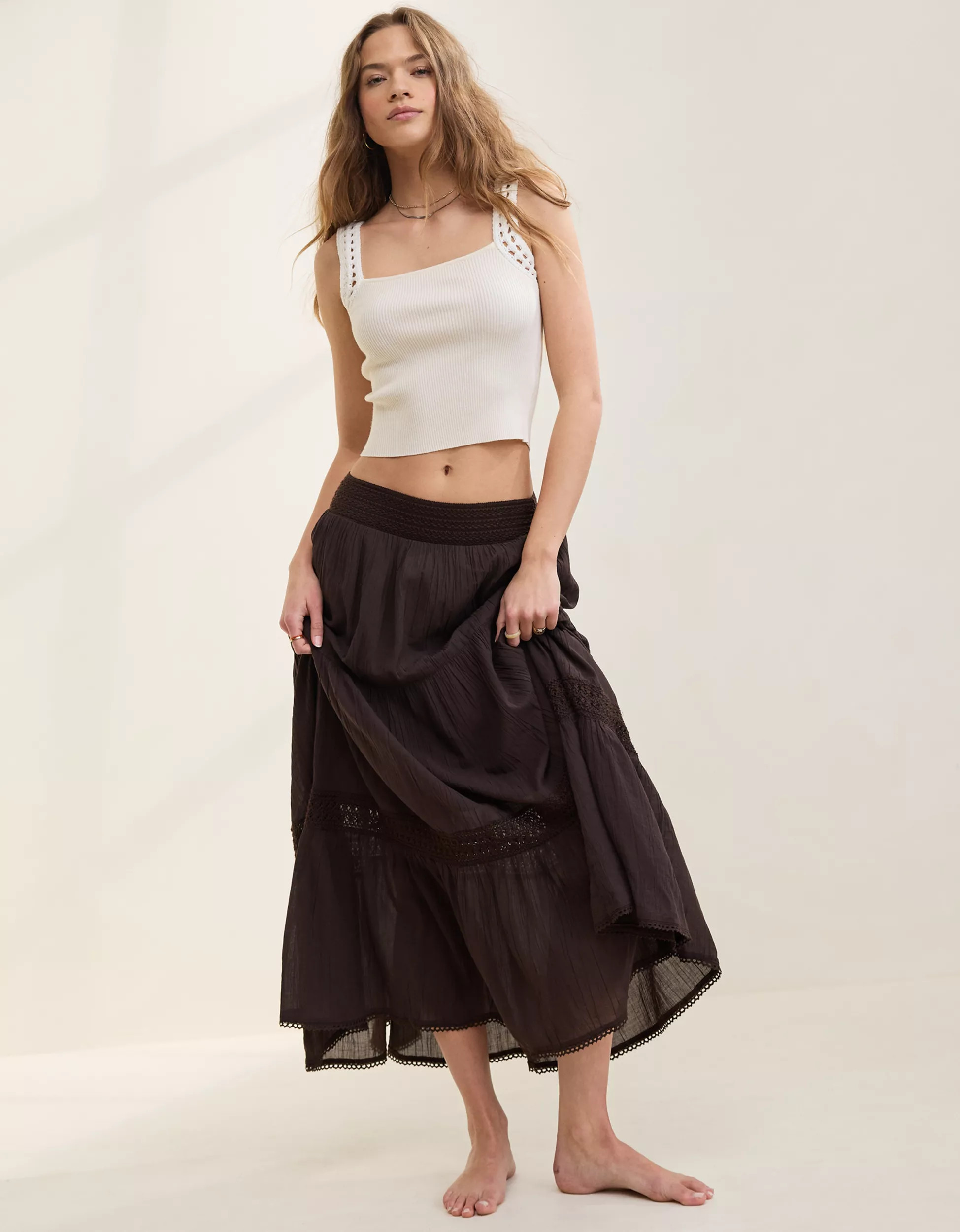 Aerie Crochet The Day Maxi Skirt | American Eagle Outfitters (US & CA)
