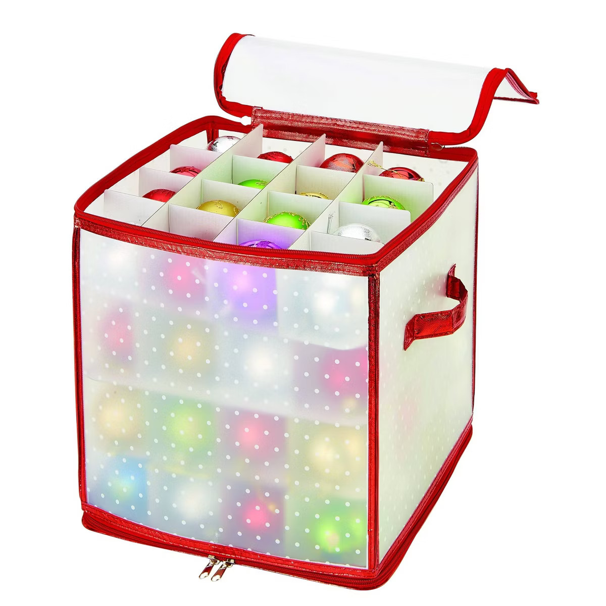 Ornament Storage Organizer Holds 64 2.25in Ornaments Red - Simplify | Target