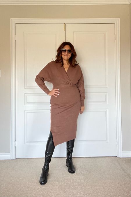Loving the look of this latte sweater dress! I took my usual M. This one is from Marshalls but linked some beautiful similar options! 

Fall outfits, sweater dress, workwear 

#LTKmidsize #LTKover40 #LTKSale
