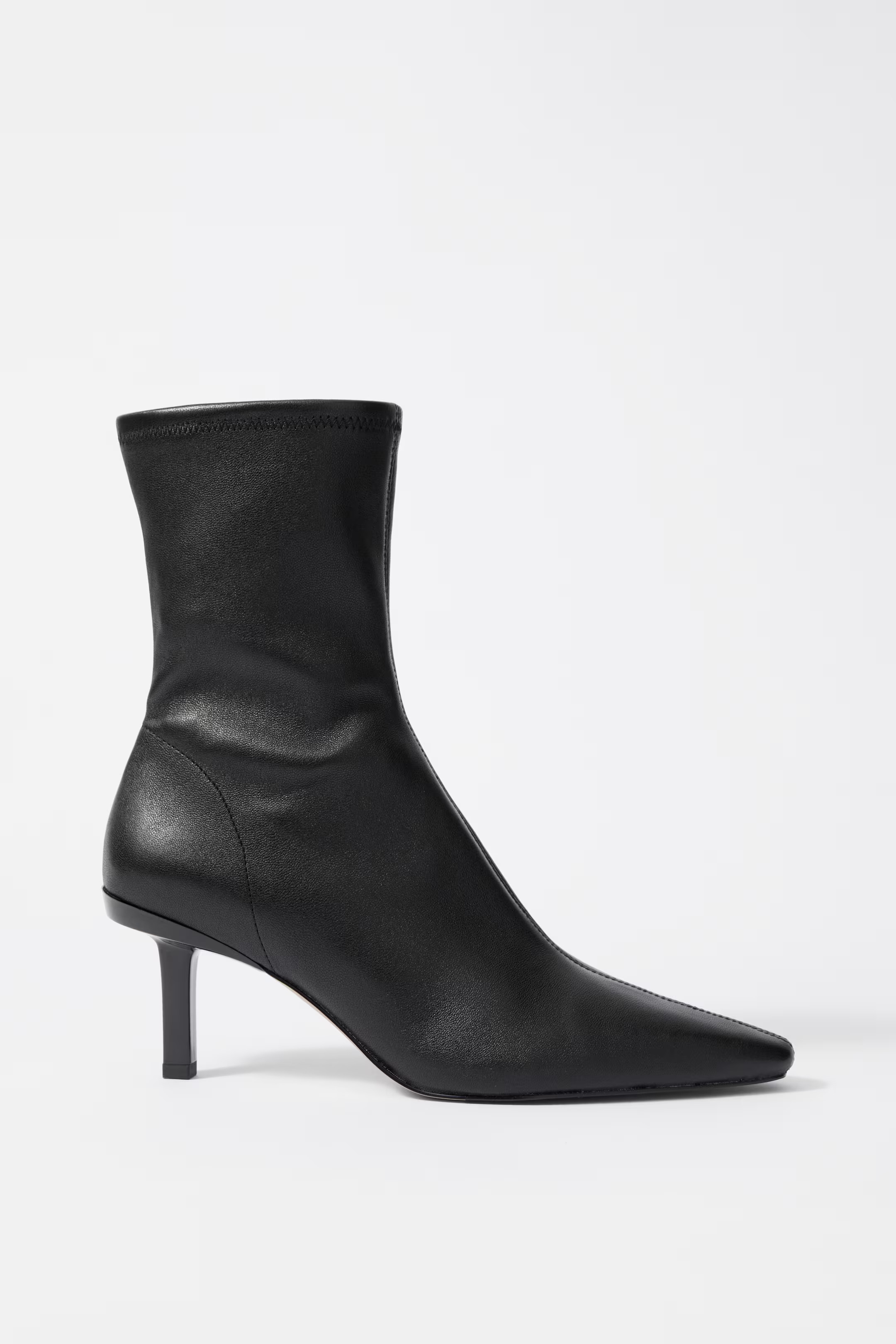 Stretch-Leather Ankle Boots | H&M (UK, MY, IN, SG, PH, TW, HK)