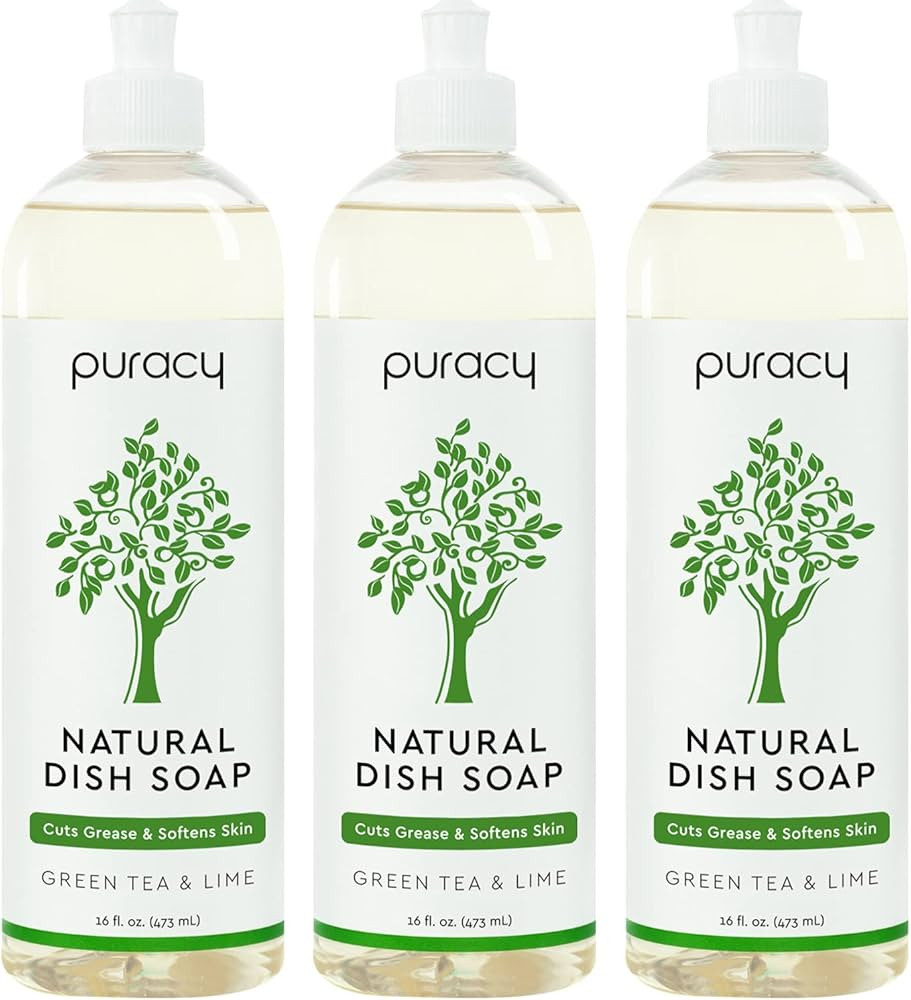 Puracy Dish Soap, Green Tea & Lime, Care for Your Dishes and Your Hands, 99.96% Plant-Based, Natu... | Amazon (US)