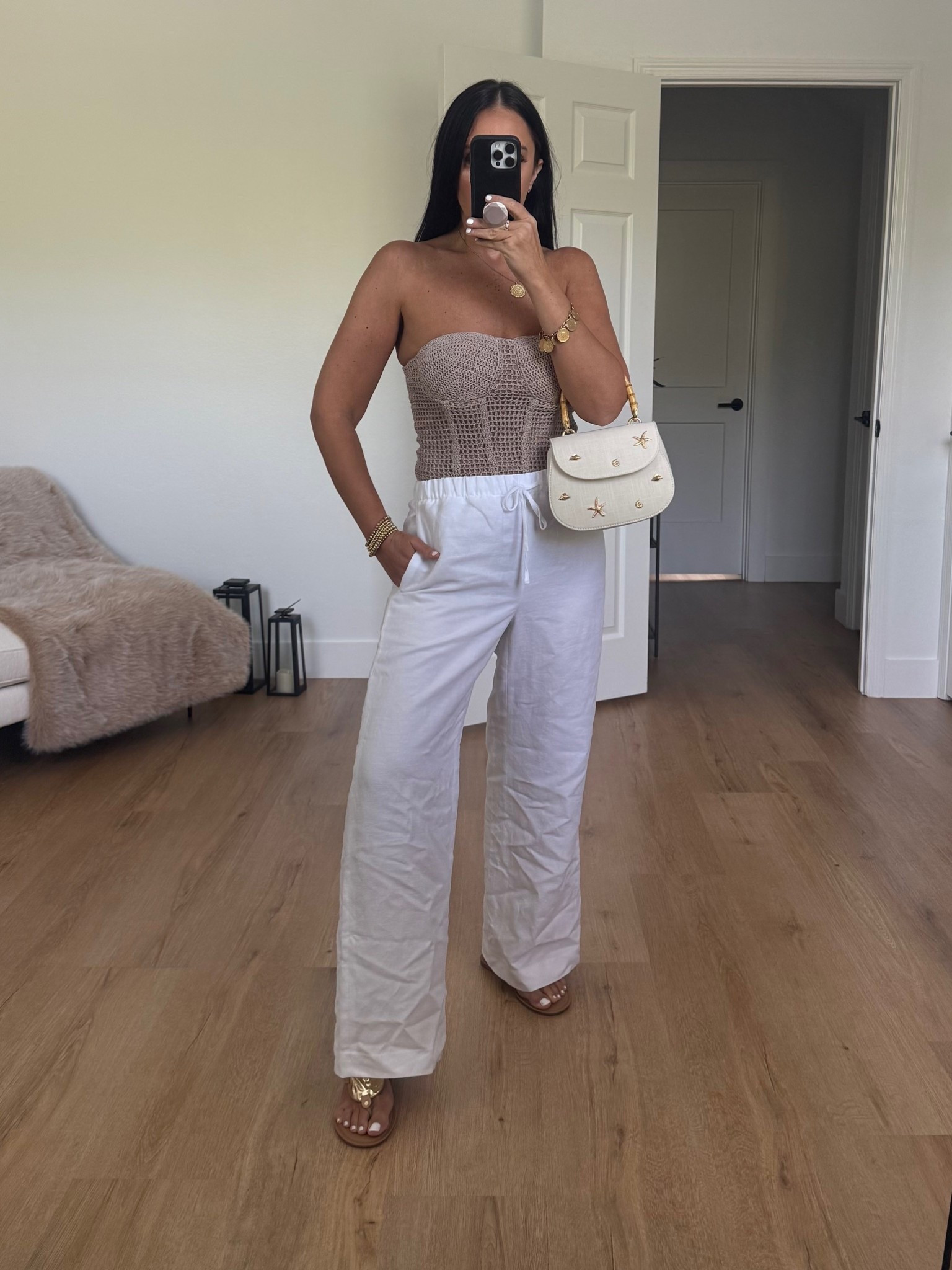 Want It All Open Stitch Strapless Bustier Top. Cruiselinen™ Lodge Pant
