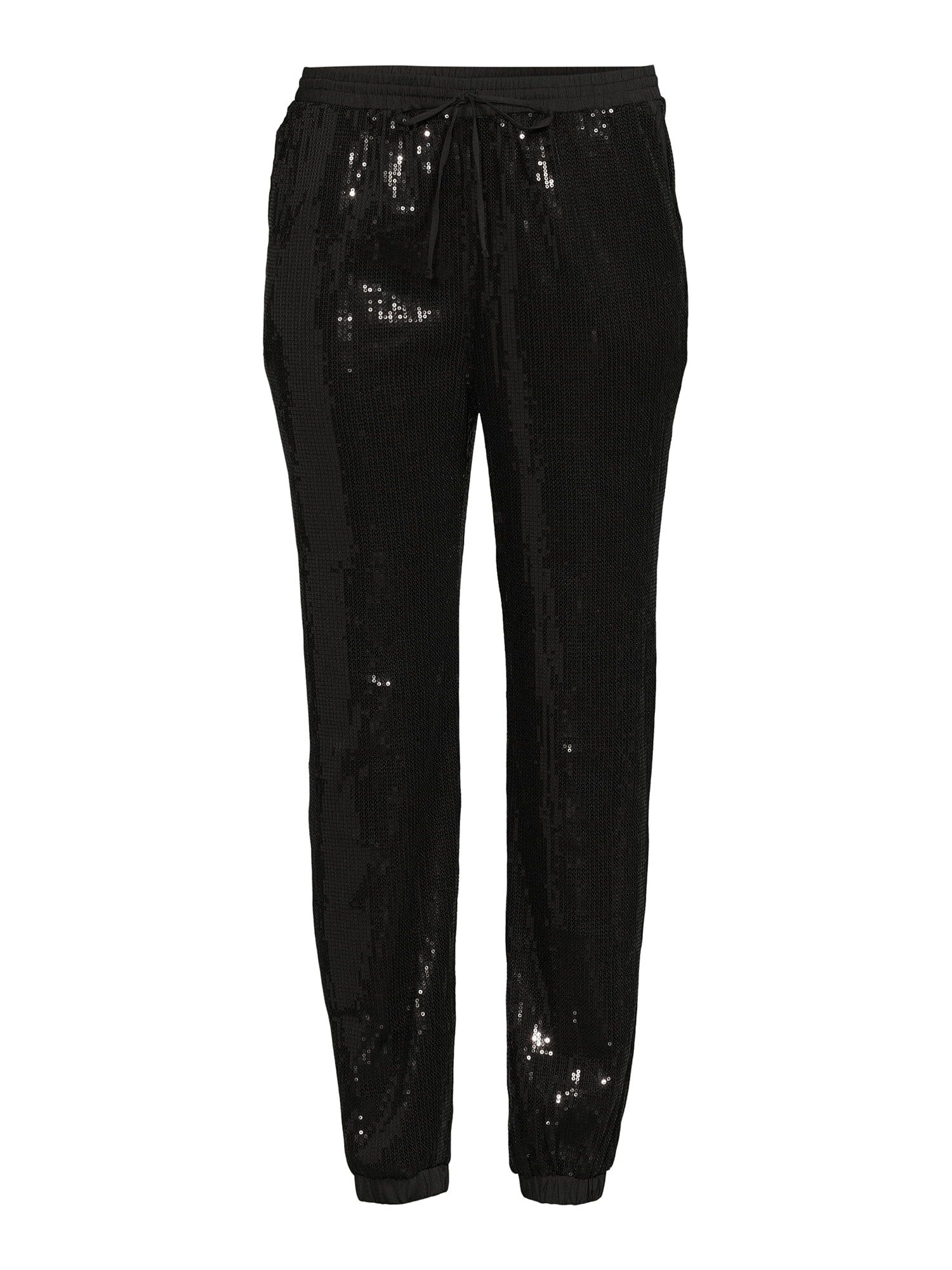 Time and Tru Women's Sequin Jogger Pants - Walmart.com | Walmart (US)