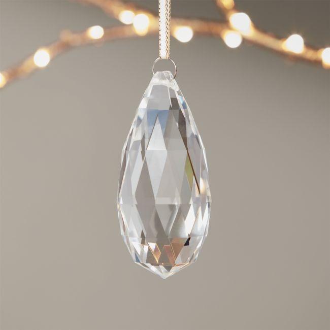 Jewel Clear Glass Drop Christmas Tree Ornament | CB2