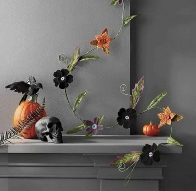 Target Hyde And Eek 2020 Ghoulish Garden 6ft Garland Halloween Succulent Plant | eBay US