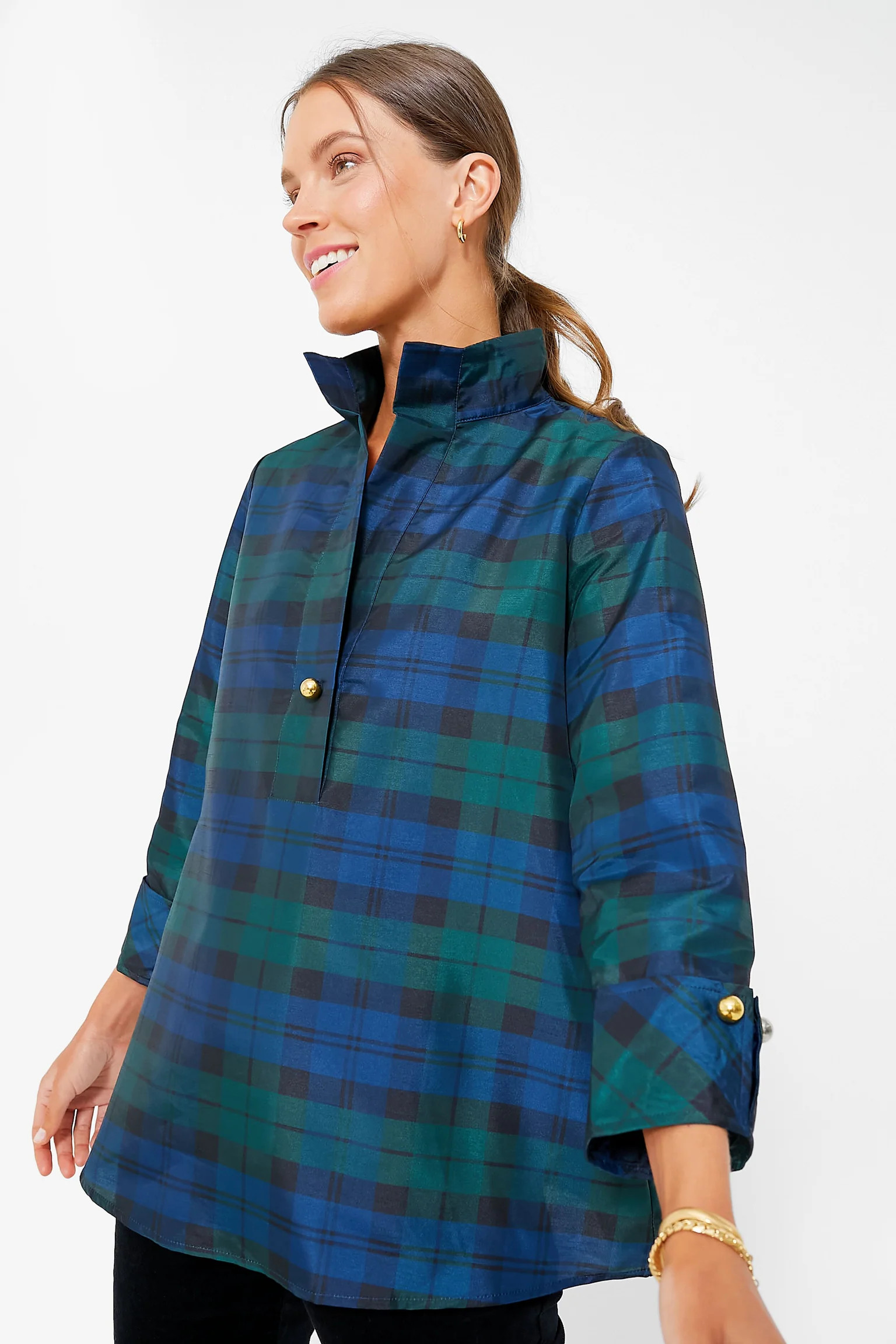 Blackwatch French Cuff Celine Top | Tuckernuck (US)