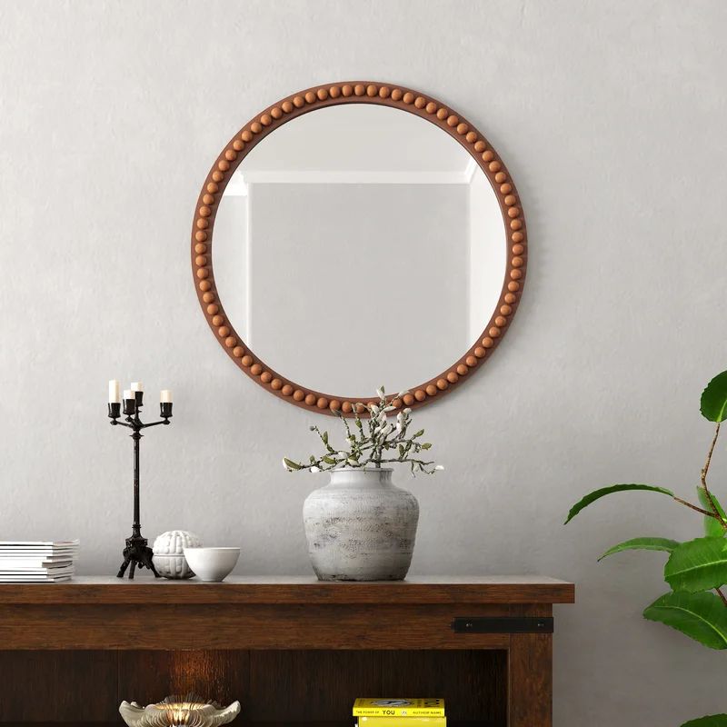 Aponi Wood Frame Accent Mirror, Rectangle Rustic Farmhouse Style Decorative Wall Mirror | Wayfair North America
