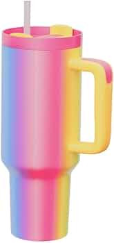 KISSKIND Tumbler With Handle 40 oz Travel Mug Straw Covers Cup with Lid Insulated Quencher Stainl... | Amazon (US)
