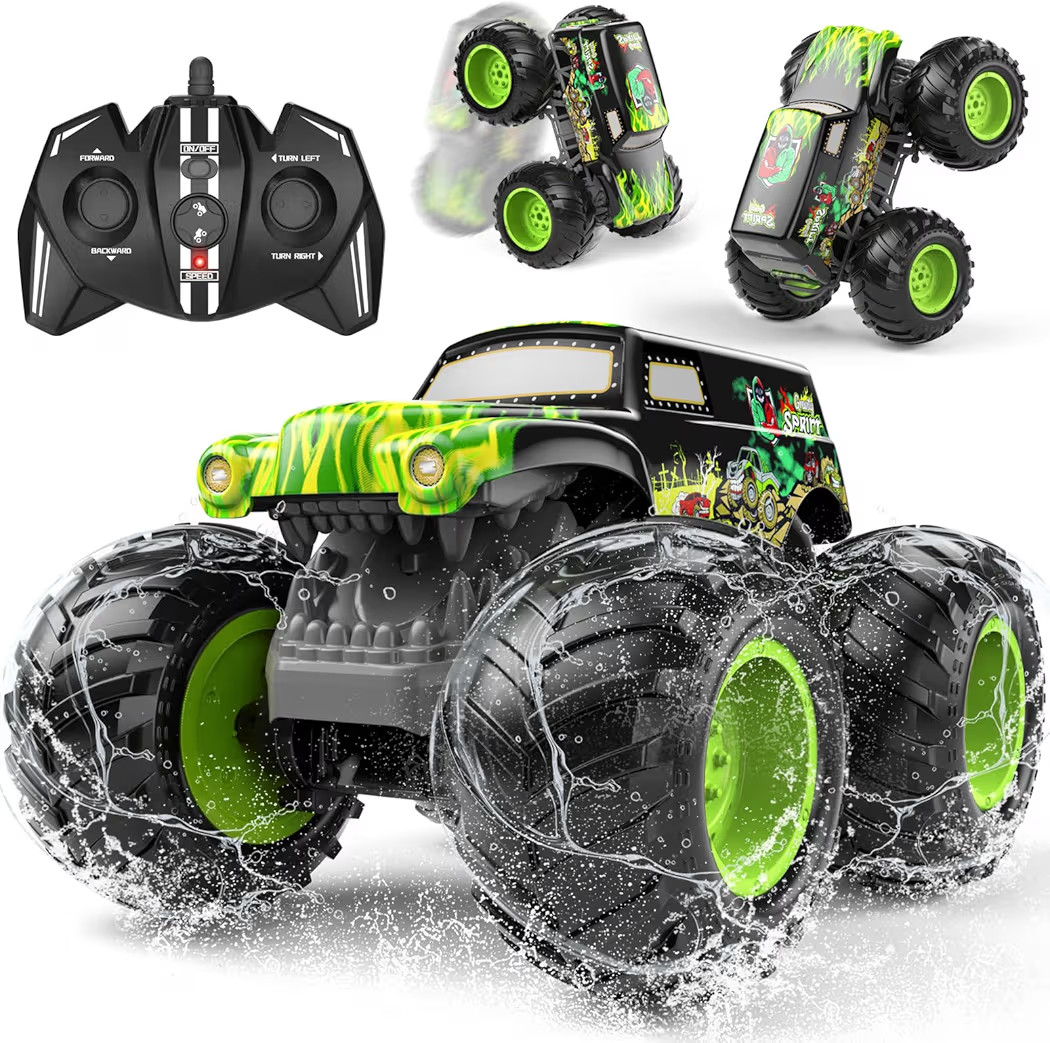1:14 Amphibious Remote Control Car, Double Wheelie RC Trucks, 2.4GHz Waterproof Monster Truck Toy... | Amazon (US)