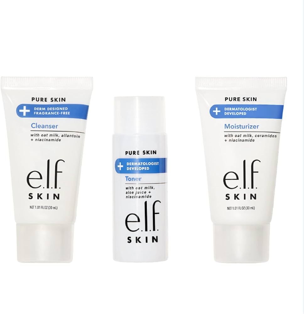 e.l.f. Skin Pure Skin Back to Basics Mini Kit, Clean & Gentle Cleanser, Toner & Moisturizer, Grea... | Amazon (US)