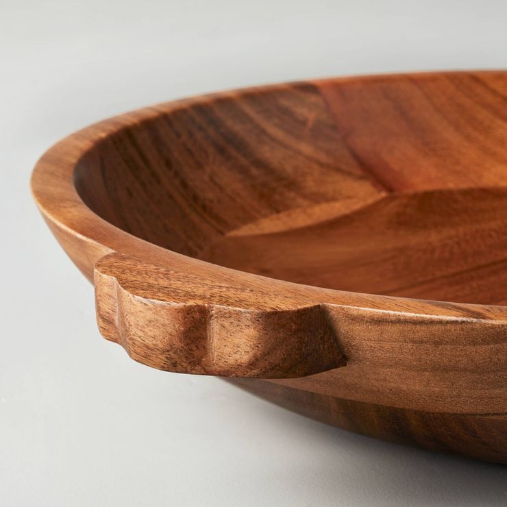 Wood Bowl with Carved Handles Brown - Hearth & Hand™ with Magnolia | Target