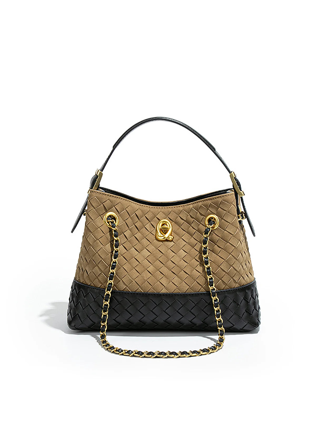 Two-Tone Woven Hobo Bag | Commense