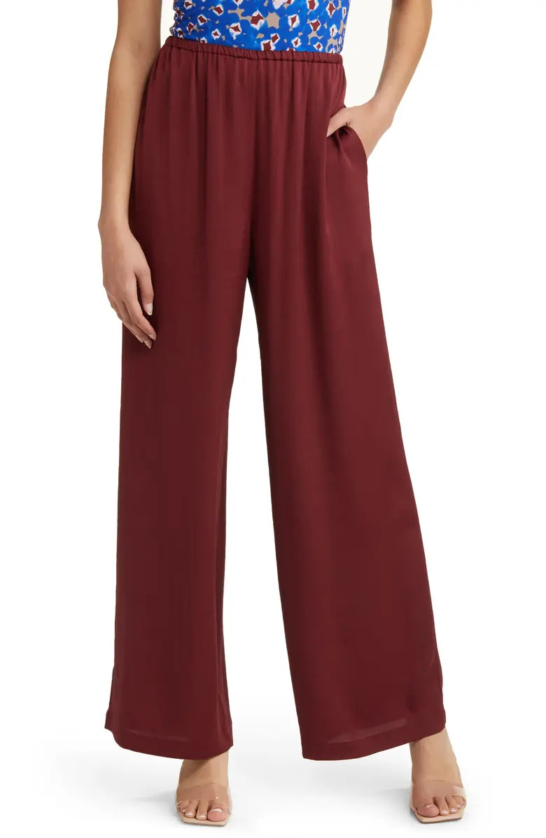 Open Edit Wide Leg Satin Pants | Nordstrom | Nordstrom