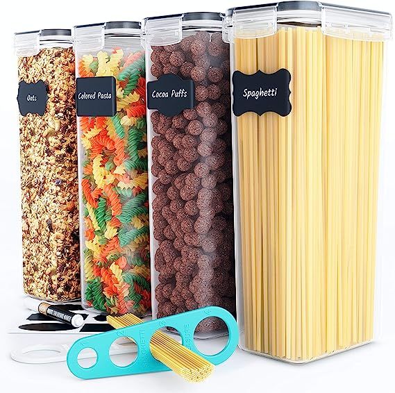 Chef's Path Airtight Tall Food Storage Container Set - Ideal for Spaghetti, Noodles & Pasta - 4 P... | Amazon (US)