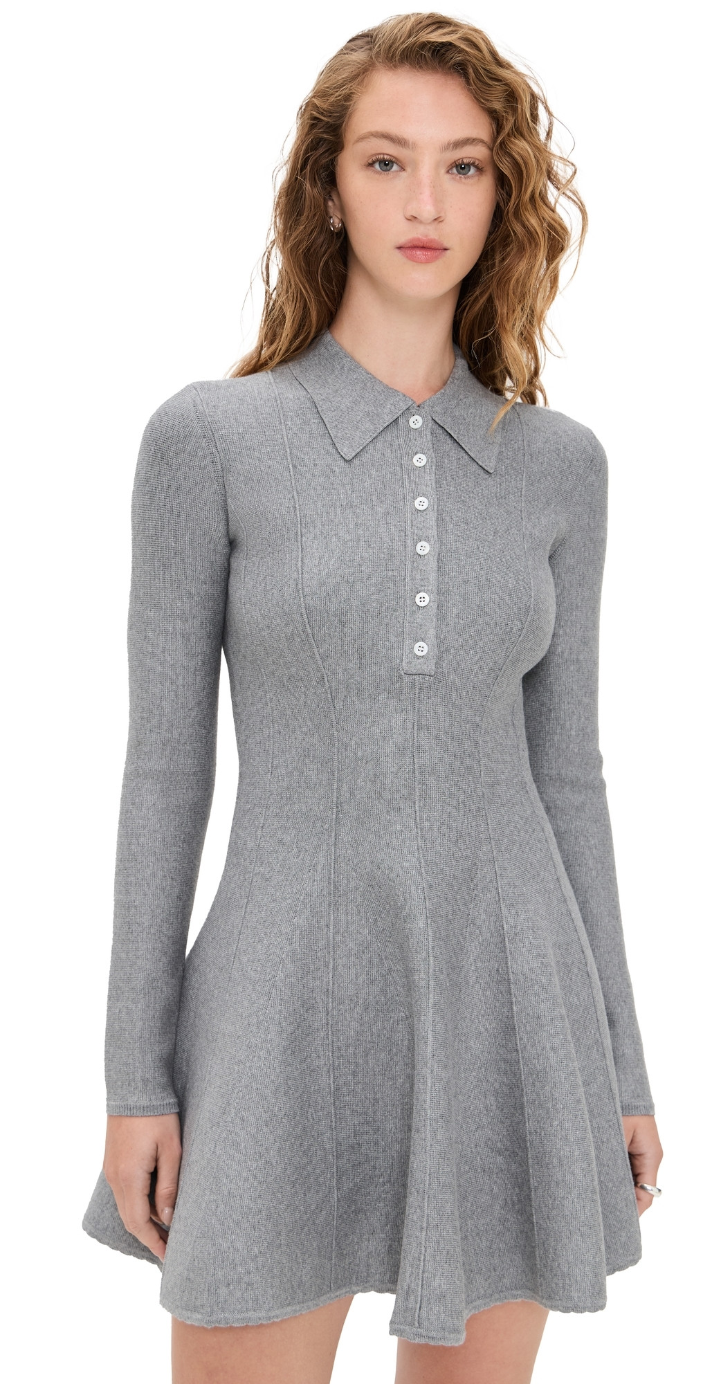Fleur du Mal Henley Flared Corset Dress Medium Heather Grey M | Shopbop