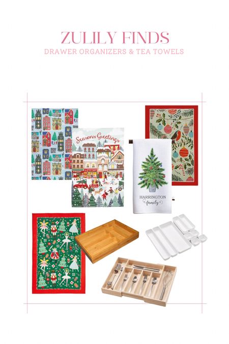 The cutest tea towels at Zulily perfect for holiday gifts and hostess gifts to have them customized with their name! Also linking my favorite drawer organizers that are almost gone so hurry!

#LTKhome #LTKunder50 #LTKHoliday