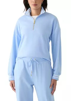 Crown & Ivy™ Women's Long Sleeve Zip Henley Sweatshirt | Belk