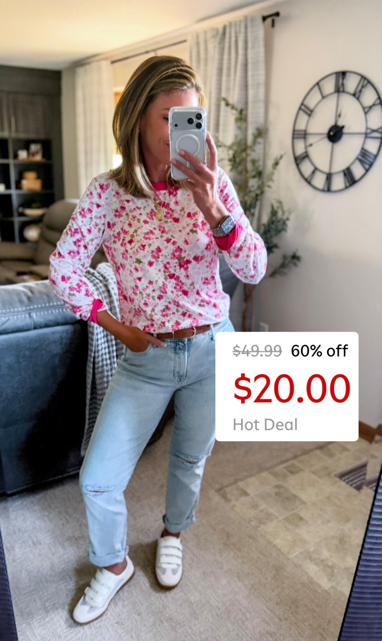 Old Navy jeans down to $20!!
Top/small
Jeans/8

#LTKSeasonal #LTKOver40 #LTKSaleAlert