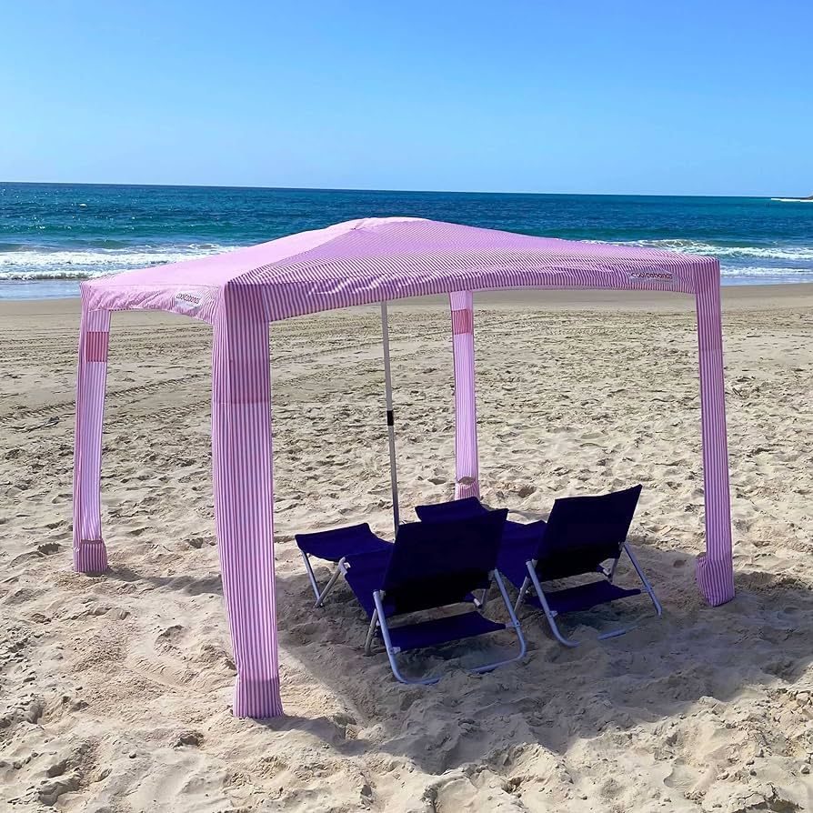 CoolCabanas Beach Cool Cabana Canopy Sun Shade Shelter Tent - 8' x 8' or 6'6" x 6'6", Easy to Set... | Amazon (US)