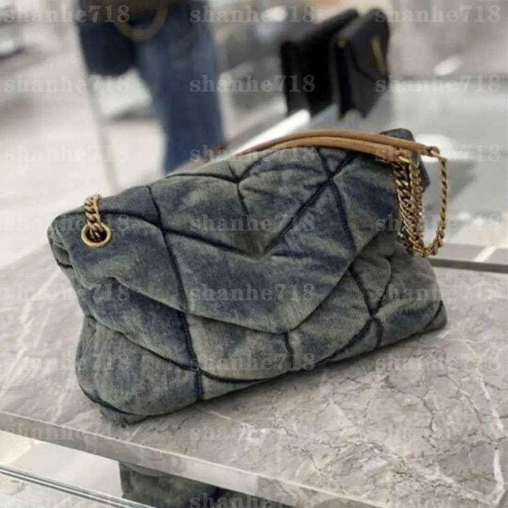 Denim Blue Loulou Puffer Shoulder Crossbody Bag Designer Luxury Handbags Chain Envelope Messenger... | DHGate