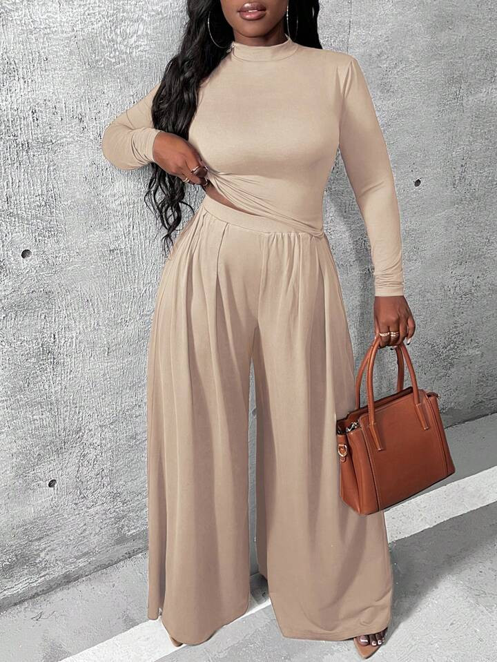 SHEIN Slayr Women's Solid Color Casual 2pcs Outfit | SHEIN