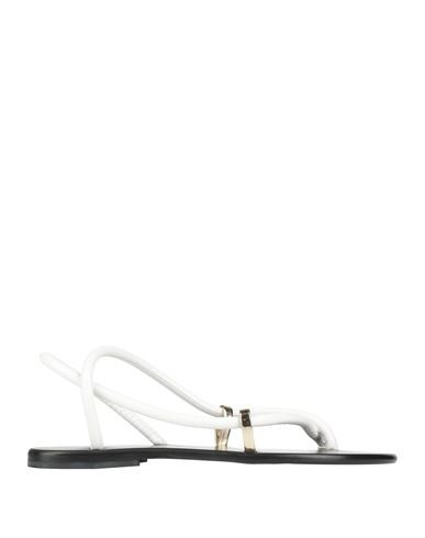 Bandoni Woman Thong sandal White Size 7 Textile fibers | YOOX (US)