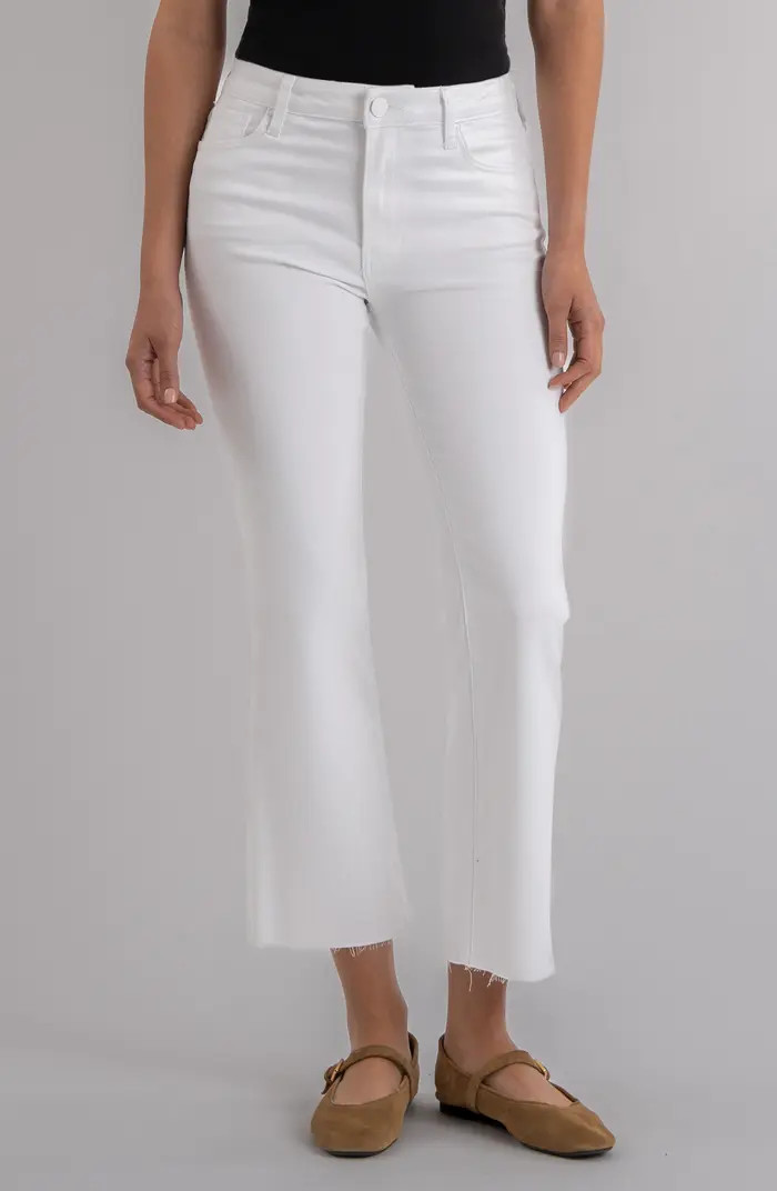 Rachael Fab Ab Raw Hem High Waist Crop Mom Jeans | Nordstrom