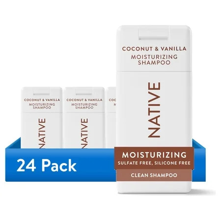 (24 pack) Native Moisturizing Shampoo Mini Coconut and Vanilla 3 fl oz | Walmart (US)