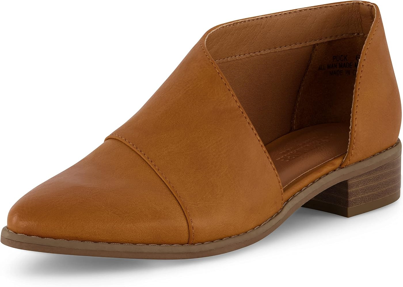 CUSHIONAIRE Women's Puck Side Cut Out Flat +Memory Foam Insoles and Wide Widths Available | Amazon (US)