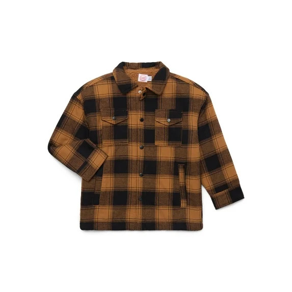 Wonder Nation Boys Shacket with Long Sleeves, Sizes 4-18 & Husky | Walmart (US)