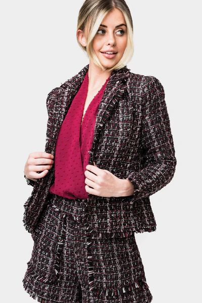 Notched Collar Boucle Blazer | Gibson