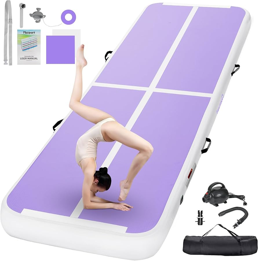 FBSPORT Inflatable Air Gymnastics Mat Training Mats 4/8 inches Thickness Gymnastics Tracks for Ho... | Amazon (US)