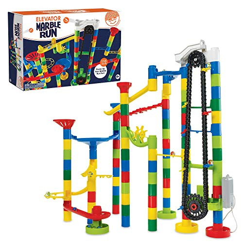 MindWare Marble Run 110 Piece Building Set with 82 Track Pieces, 15 Marbles and Motorized Elevator | Amazon (US)