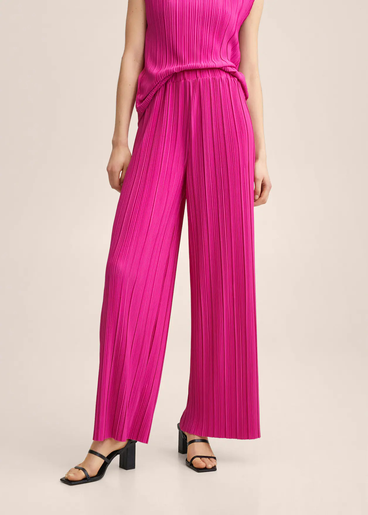 Pleated wideleg pants | MANGO (US)