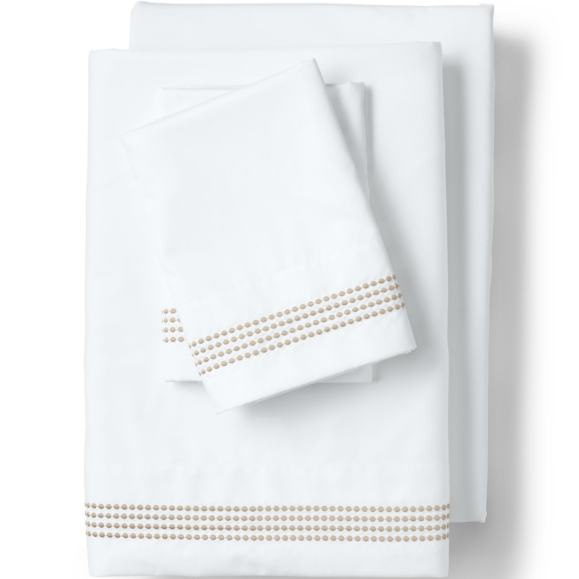Supima Cotton No Iron Sateen Embroidered Sheets - 400 thread count | Lands' End (US)