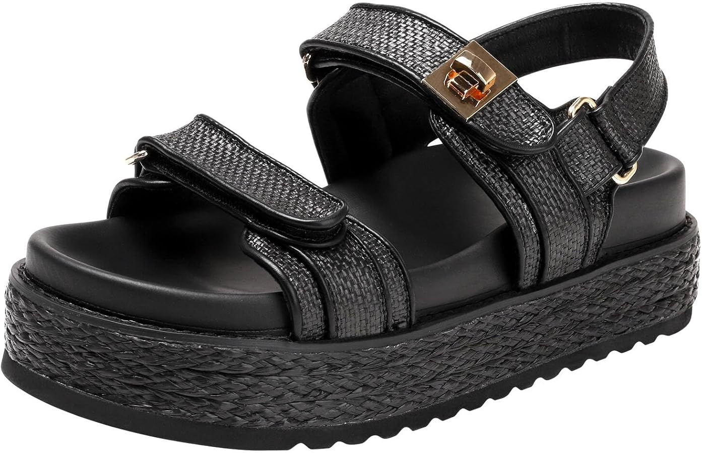 Raffia Sandals Platform for Women 2024 Sandalias Con Plataforma para Mujer Bigmona Rattan Chunky ... | Amazon (US)