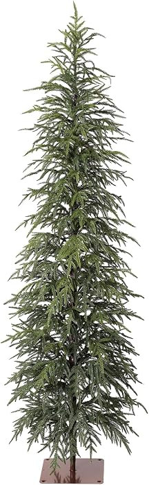 Artificial Pencil Christmas Tree 6FT - Slim Green Fake Xmas Tree with Sturdy Stand,Lifelike Leave... | Amazon (US)