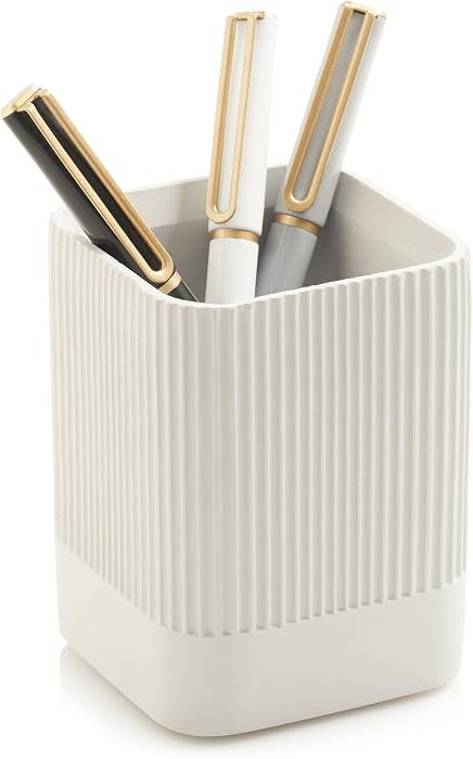 KIBAGA Concrete Aesthetic Pen Holder Pencil Holder Desk Organizer Pen Cup for Office Supplies | Amazon (US)