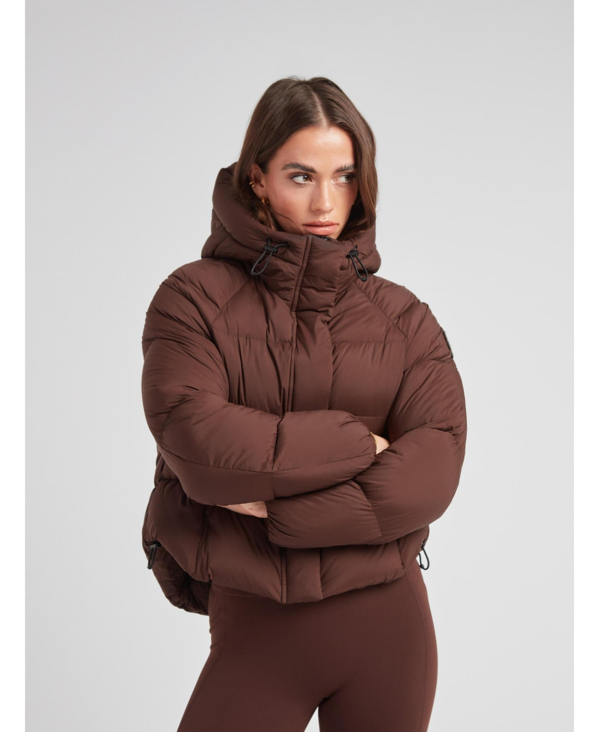 JACK1T Women's Cloud Cropped Hooded Puffer Jacket - Mid brown | Macy's