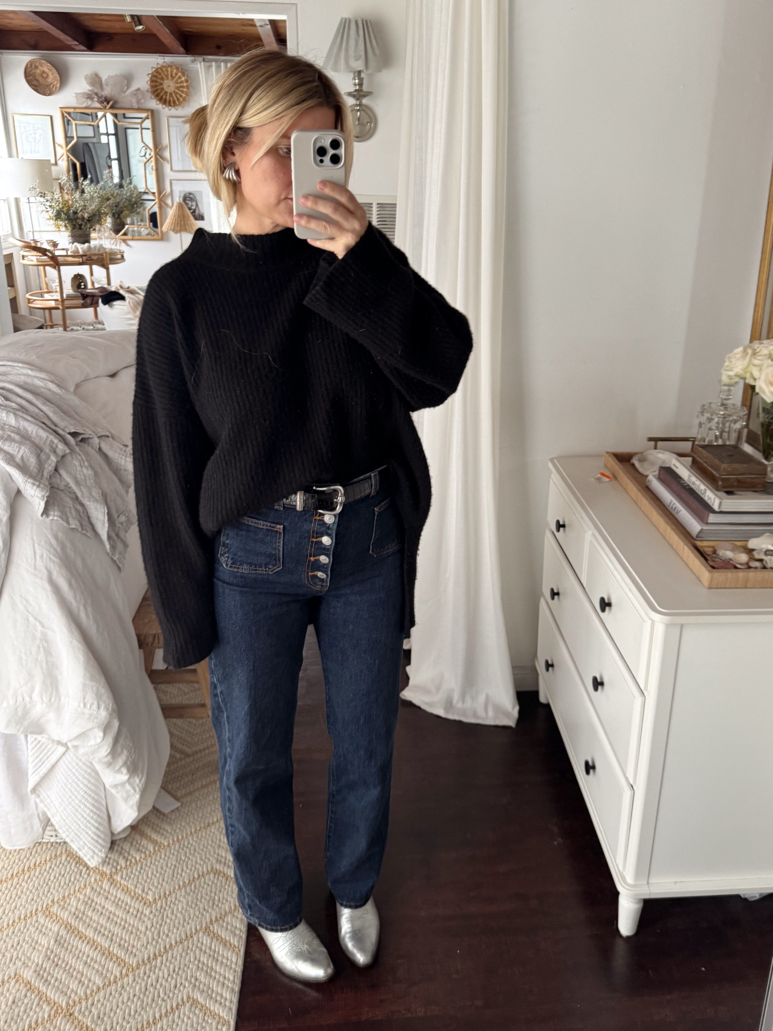 silver cowboy boots x quiet luxury